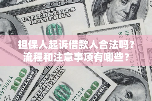 武汉担保人起诉借款人合法吗？流程和注意事项有哪些？