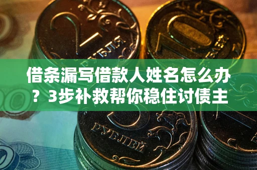 武汉借条漏写借款人姓名怎么办？3步补救帮你稳住讨债主动权