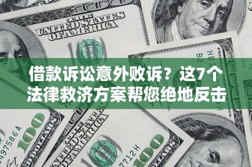 武汉借款诉讼意外败诉？这7个法律救济方案帮您绝地反击！