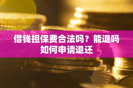 武汉借钱担保费合法吗？能退吗如何申请退还